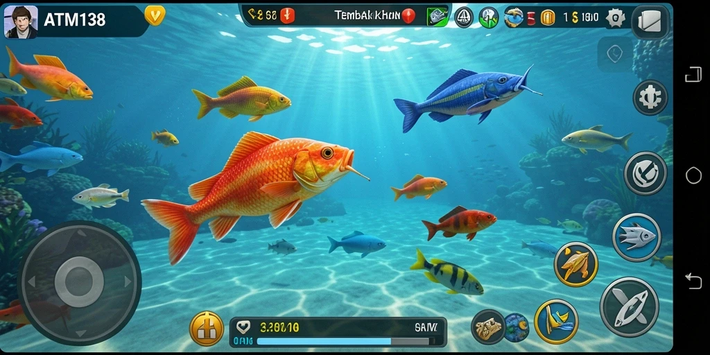 Screenshot gameplay seru Tembak Ikan di ATM138.