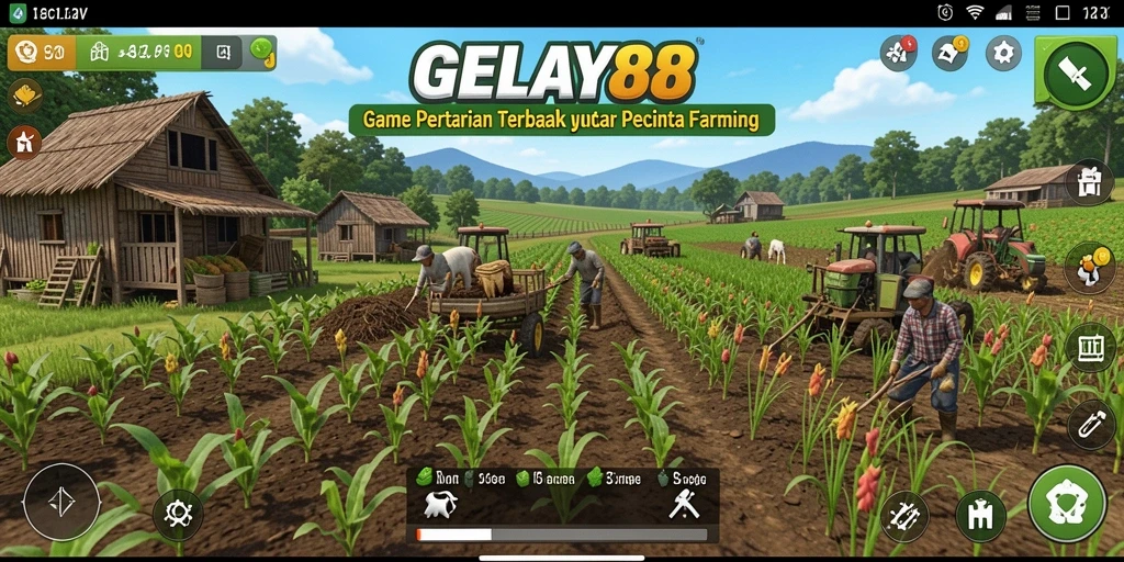 Tampilan gameplay <strong>GELAY88</strong> yang seru dan interaktif di dunia pertanian.