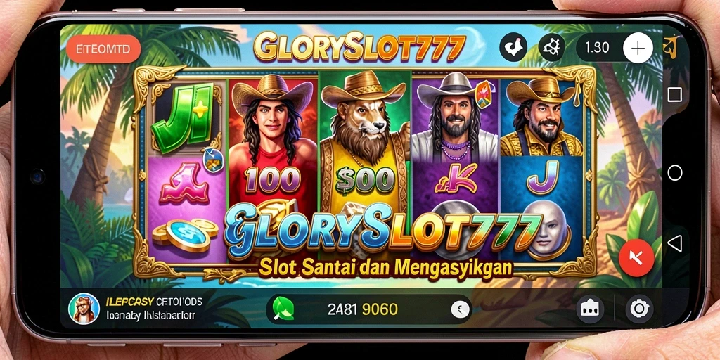 Screenshot gameplay GLORYSLOT777 menampilkan mesin slot yang penuh warna dan menarik.