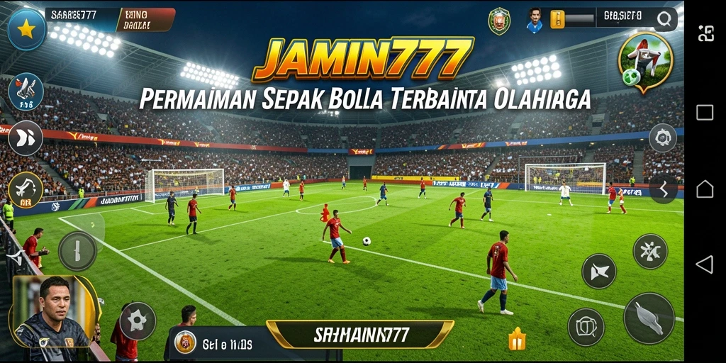 Tampilan menarik dari gameplay JAMIN777 yang penuh aksi sepak bola.