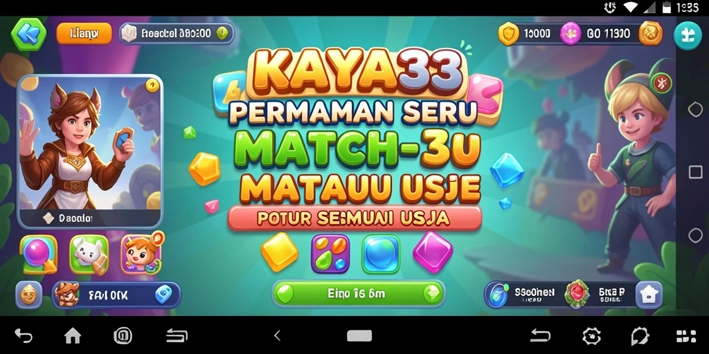 Tampilan screenshot KAYA33 yang menunjukkan keseruan gameplay Match-3.