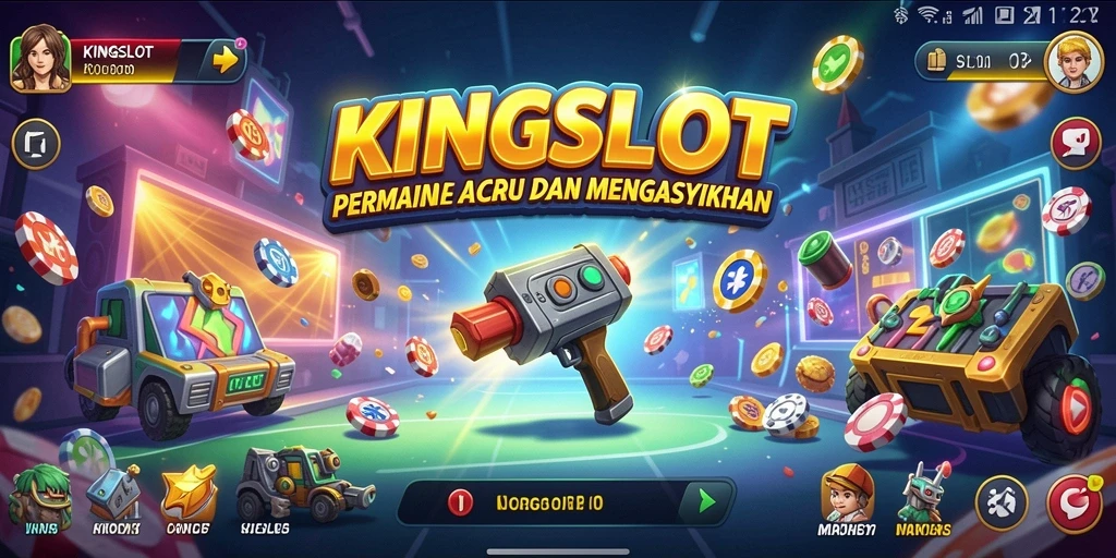 Screenshot KINGSLOT menampilkan gameplay seru dalam suasana Arcade.