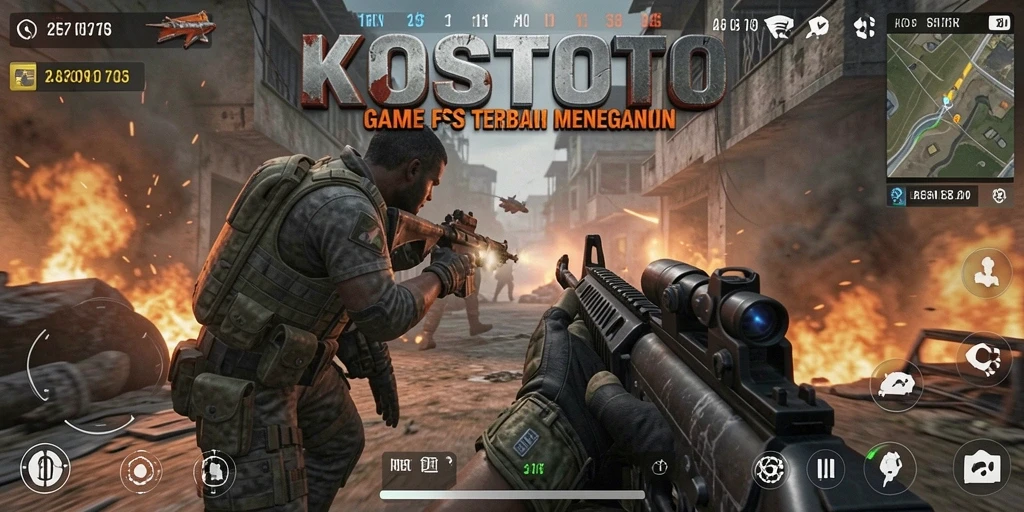 Tampilan gameplay menegangkan KOSTOTO di medan perang.
