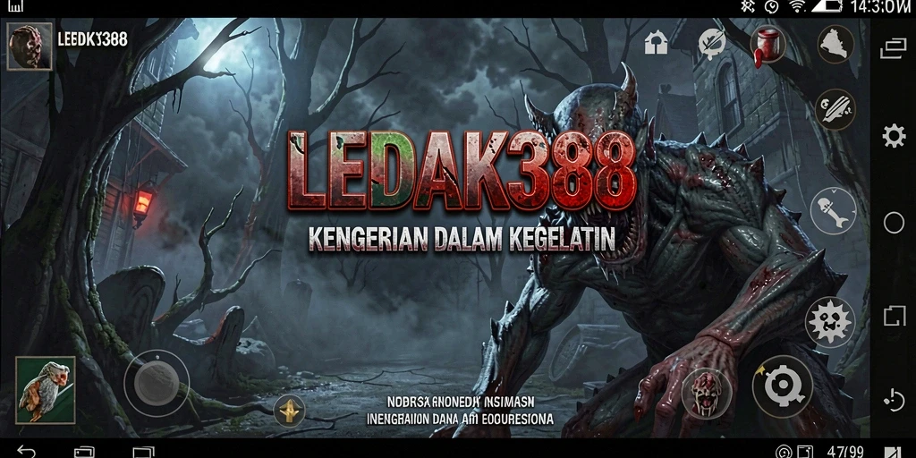 Screenshot gameplay LEDAK388 menampilkan momen menegangkan saat menghadapi kegelapan.