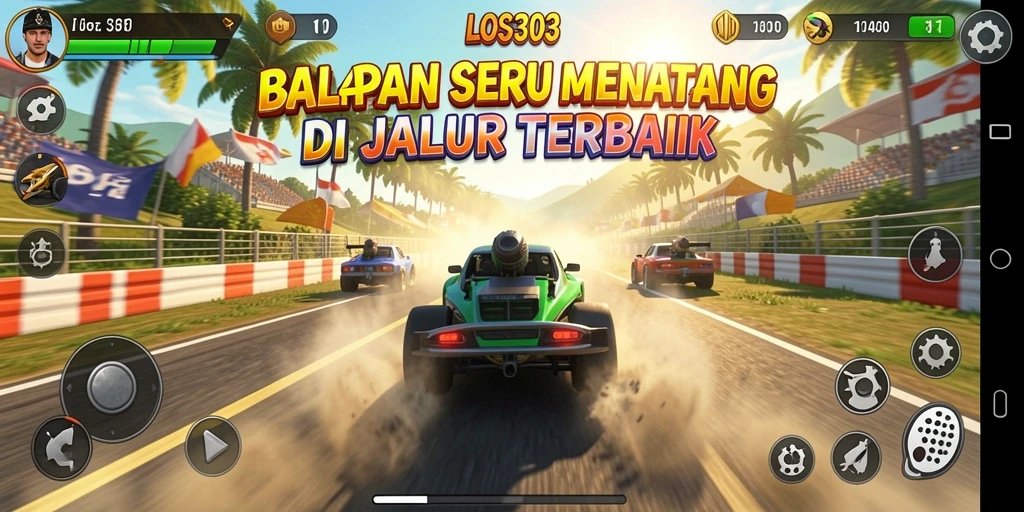 Screenshot gameplay LOS303 menampilkan aksi balap cepat dan mendebarkan.