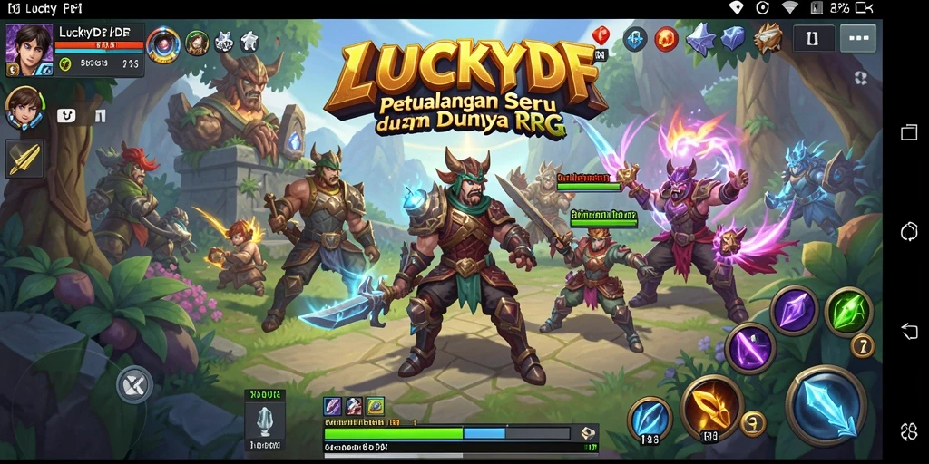 Tampilan gameplay <strong>LUCKYDF</strong> dengan aksi seru dan strategi mendalam.