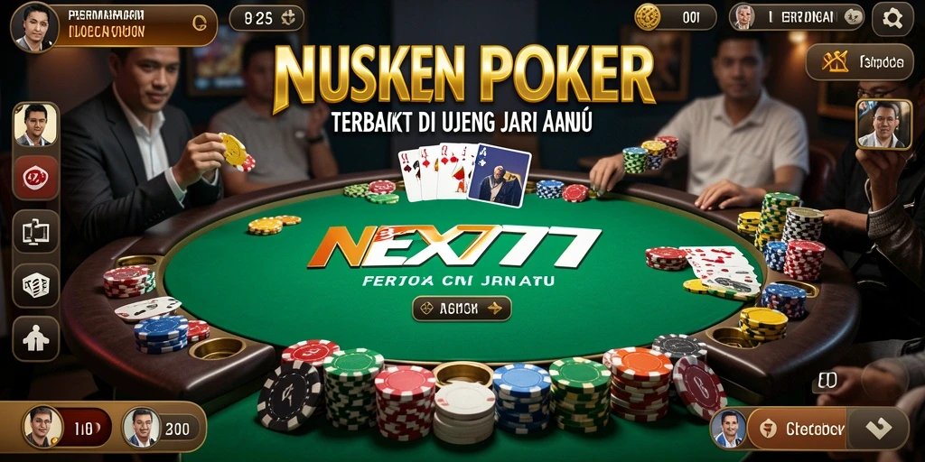 Tampilan gameplay NEX777 dengan grafis menarik saat bermain Poker.
