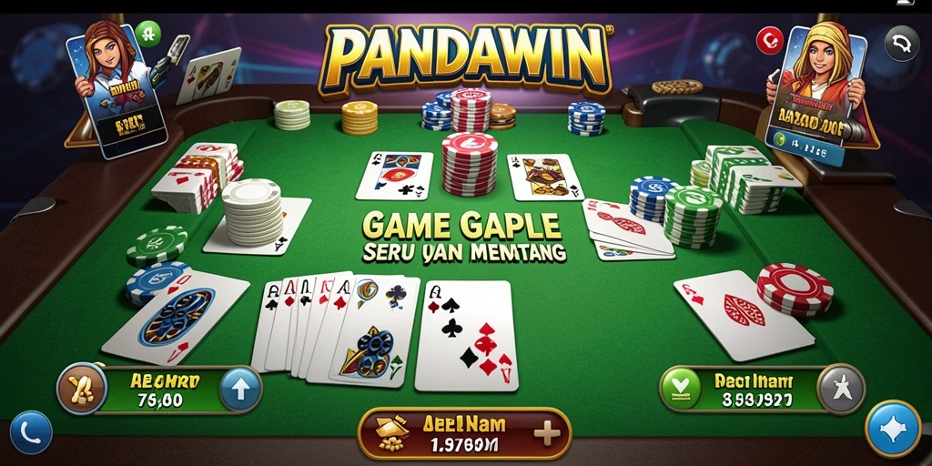 Screenshot gameplay <strong>PANDAWIN</strong> menampilkan keseruan bermain Gaple online.