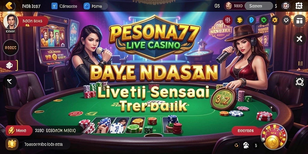 Tampilan gameplay Live Casino PESONA77 dengan dealer langsung.