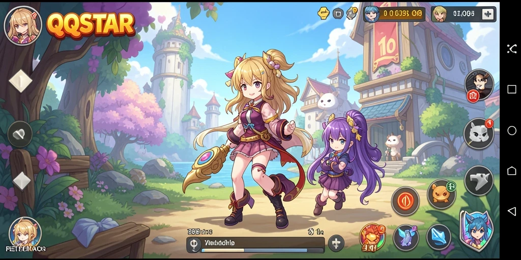 Tampilan gameplay menarik dengan karakter anime yang dinamis.